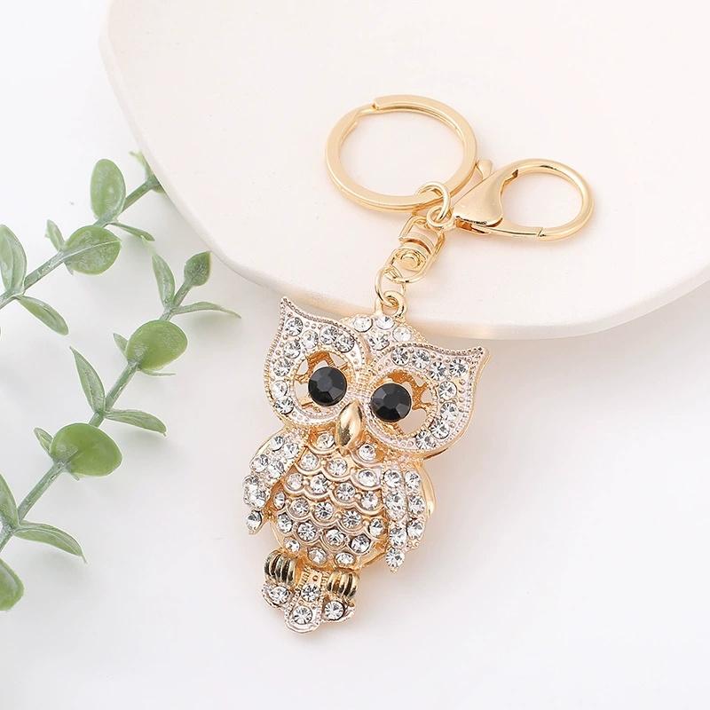 Owl Crystal Keyring Charm Pendant Handbag Purse Bag for Key Ring Chain Keychain