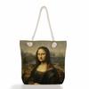 Creative oil painting print thick rope single-shoulder beach bag 7267 CLE