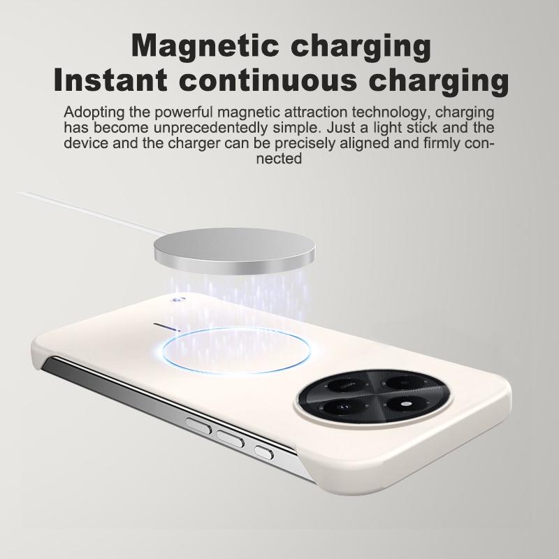 Ultra Thin Frameless Magnetic Case For Redmi 14C Magsafe Wireless Charging Hard PC Matte Shockproof Cover For POCO C75 Shell