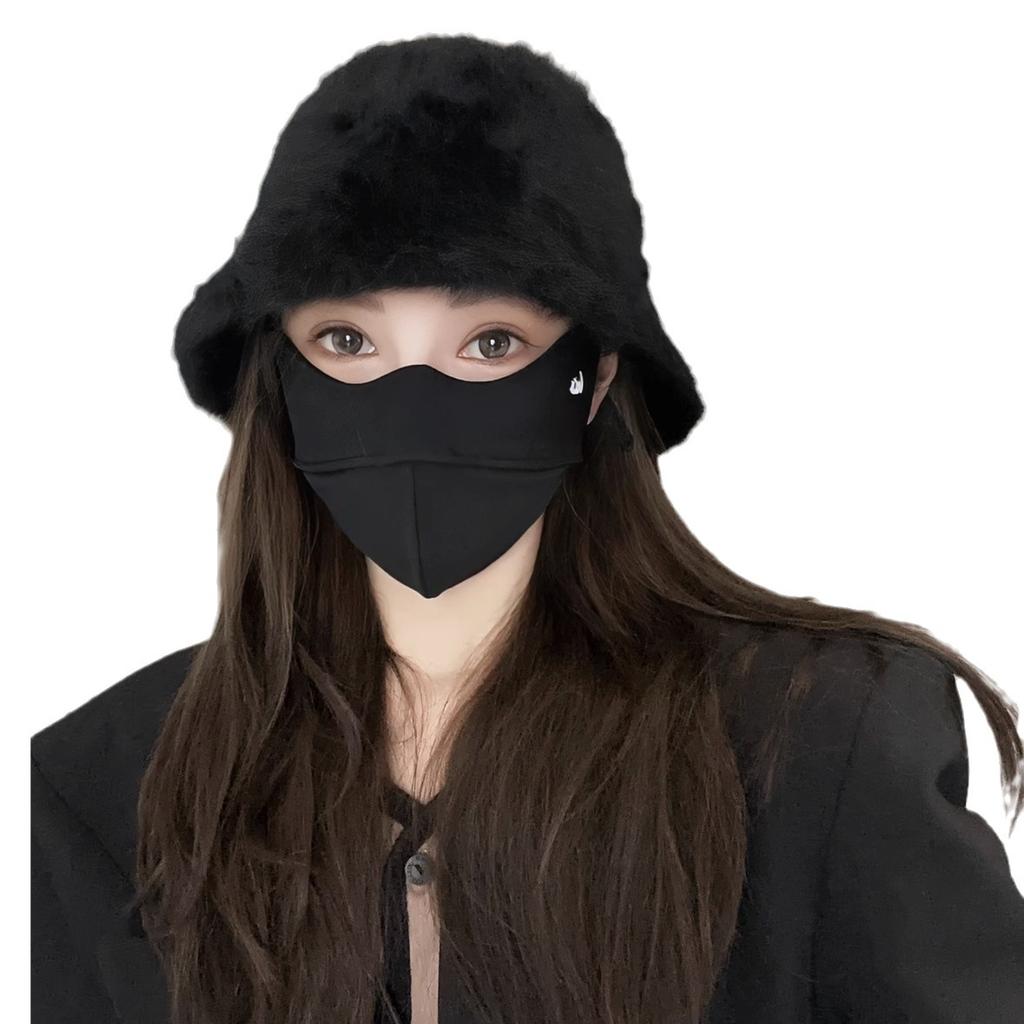 Women's Autumn and Winter Korean Version Fashionable and Versatile Basin Hat  Showing The Face  Rabbit Plush Bucket Fisherman's Hat