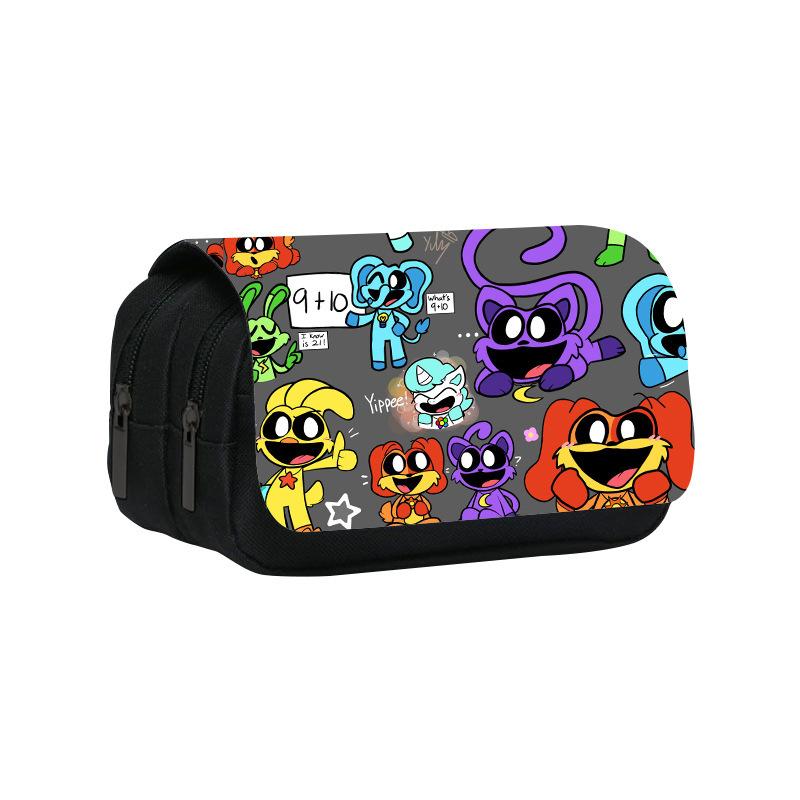 Doppellagiges Federmäppchen Lachende Critters 22cm/8,7inch Schultaschen-Stifteetui für Schüler Großer Stauraum Schüler-Federmäppchen Schulgeschenk