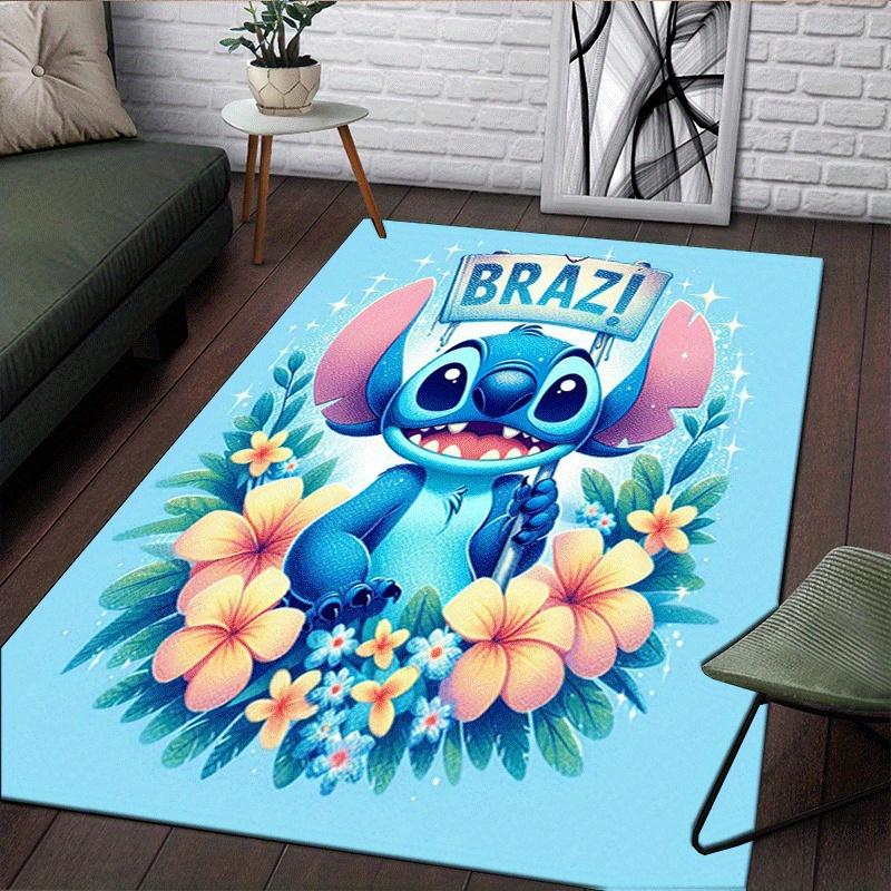 1pc Stitch Flowers Pattern Area Rug Soft Flannel Floor Mat for Living Room,Office,Bedroom and Carpet,Sofa Coffee Table Floor Mat