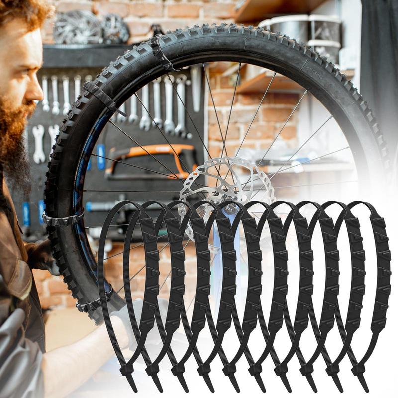 Snow Tire Chain for Motorcycle 10X Non-Slip Cable Ties Winter Tire Straps Security Chains for Winter Driving and Muddy Road