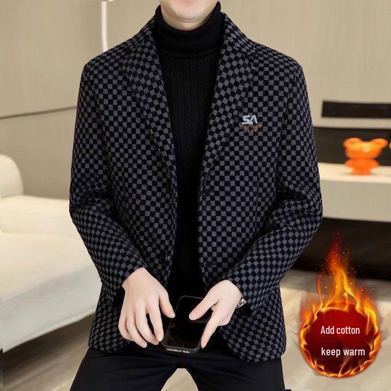 Men's High-End Autumn Winter Stand-Up Collar Jacket, Casual Plus Size, Suitable for Middle-Aged and Youth.