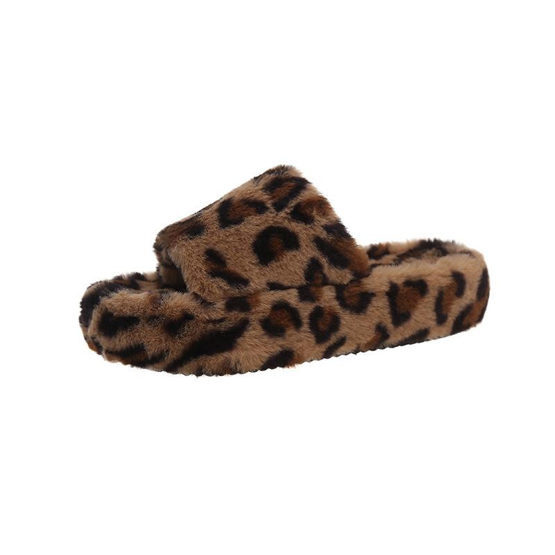 Fashion Home Furry Fur Slides Plush Slippers Fluffy Flip Flops Luxury Slip on Platform Women Fashion Shoe 2024 Zapato De Mujer Designer