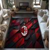 Tappeto in Flanella Stampato AC Milan Antiscivolo Morbido Poliestere Tappeto per Pavimento Tappetino Decorativo da Interno per Camera da Letto Soggiorno Divano Sala Giochi Decorazione Casa