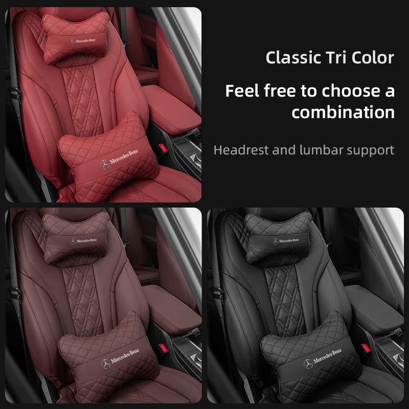 GLC GLB Car Seat Headrest Neck Pillow Lumbar Back Support Pad For Mercedes Benz AMG W177 W176 X166 X167 C257 C218 X253 C118 C11