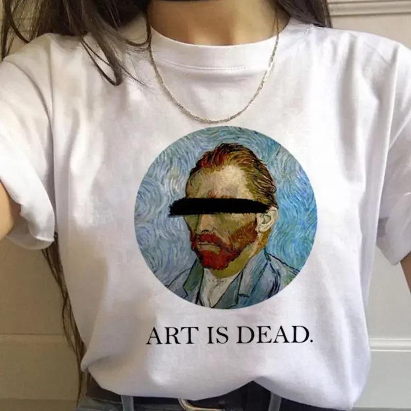 Artistic Van Gogh Paintings Graphic T Shirt With Classic Art Quotes Creative Designs Stylish Casual Short Sleeve Tee For Daily