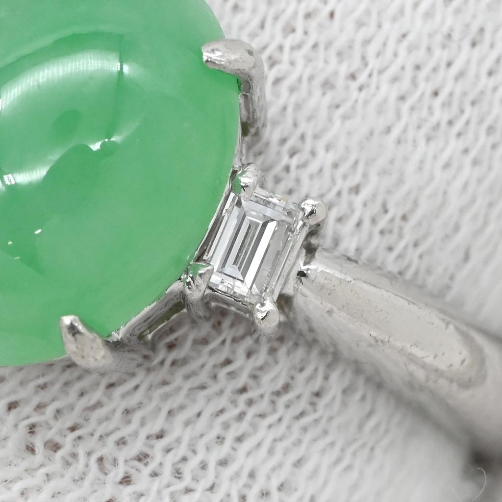 NON BRAND - Jade 6.01ct DiamondRing ring Pt850/Jade #10.5(JP Size) Array