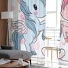 Animal Cartoon Unicorn Sheer Curtains for Living Room Bedroom Tulle Curtains Kitchen Window Treatments Panel Drapes