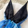 Abiti da sera sexy per feste di lusso Cinturino per spaghetti con scollo a V Abito da donna scava fuori senza schienale Estetico Abito lungo in organza lungo estetico