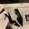 Fashion Fashion Summer New Women Pointed Toe Sandals Woman Pumps Sexy Thin High Heels Sandals Slingback Party Prom Mules Shoes