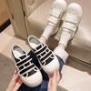 Ugly cute big head Velcro platform spring new white canvas shoes casual shoes