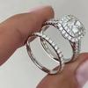 Luxury AAAAA-grade Cubic Zirconia Ring Set, Party Wedding Rings, Women’s Bridal Commitment and Engagement Jewellery