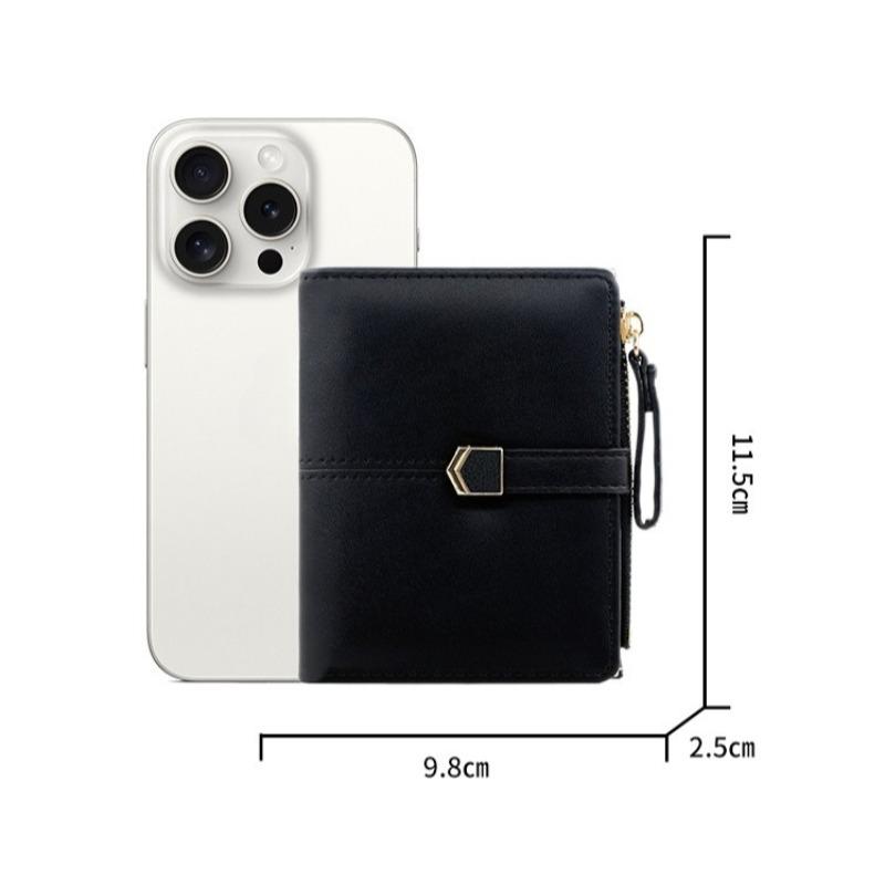 New Solid Color Short Women's Wallet Large Capacity Folding Wallet Zipper Women's Change Bag