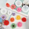 CYCLI-For DIY Candle Silicone Mold Set 4Pcs 3D Flower Molds For Soap Epoxy Release Crafts- Daisy Peony Rose Tulip Gift