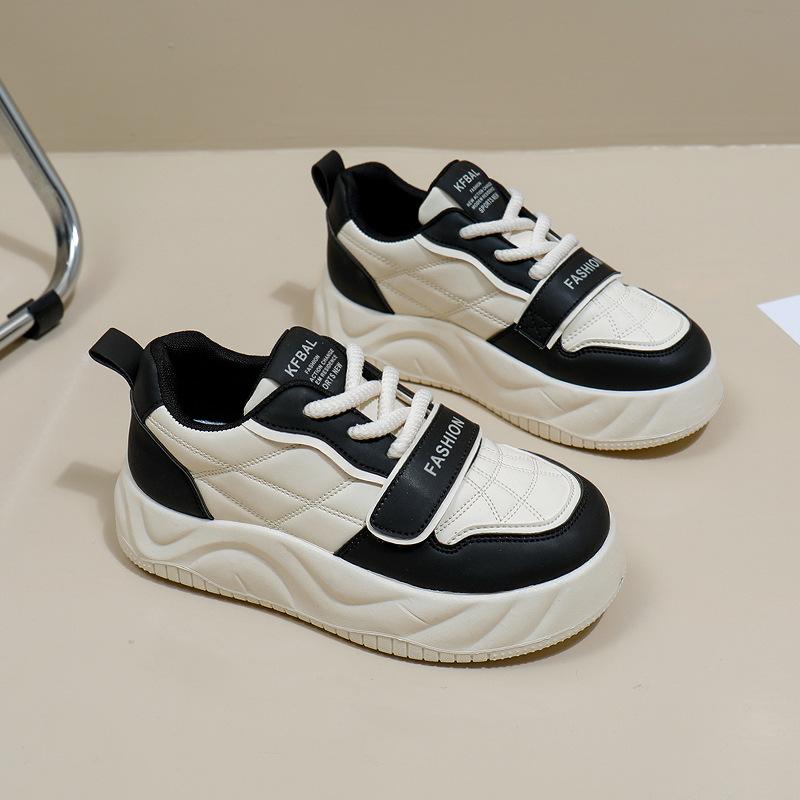 

Белые туфли для женщин, новые осенние студенческие универсальные повседневные модные туфли с толстой подошвой, модные кроссовки 35