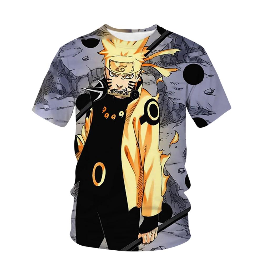 Sommer Naruto Hip Hop T-skjorter For Menn Anime Kakashi Streetwear O-hals Kortermet Herre T-skjorte Tegneserie Grafisk Topper Klær