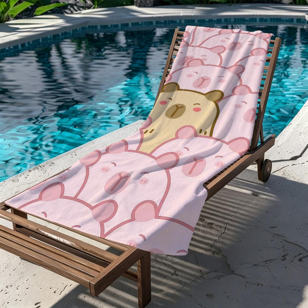 Cute C-capybara Towel Large Quick-Drying Microfiber soft Beach Towel for Travel Fitness Sauna Bathing Camping