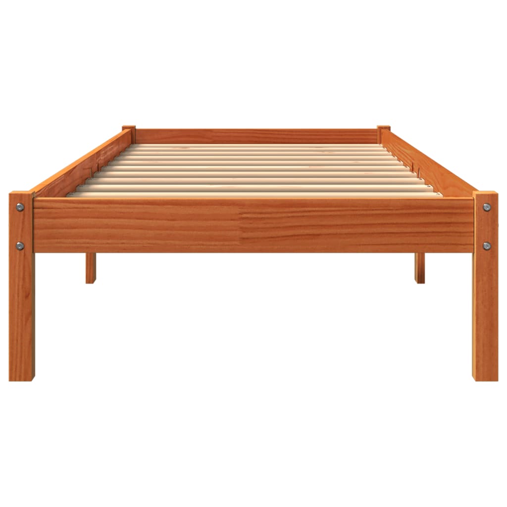 Vidaxl Bed Frame Without Mattress, Waxed Brown, 90X190 Cm, Pine