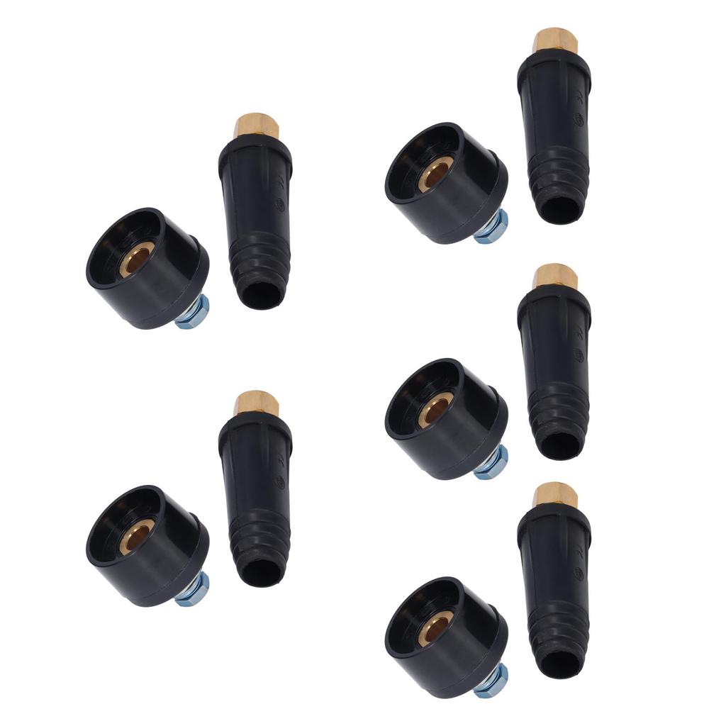 5Set Welding Cable Quick Fitting Rubber Brass European Welding Machine Connector Plug