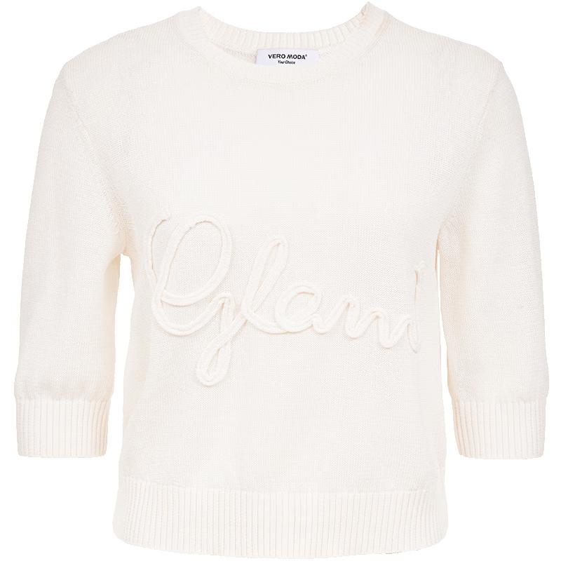 

VEROMODA Women s 3D Letter Knit Short Sleeve Top M