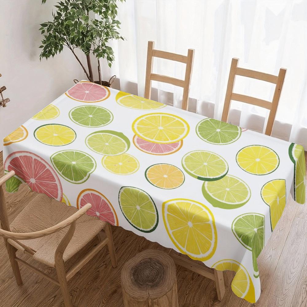 Citrus Fruit Rectangle Table Cloth for Table Decor Kitchen Dining Waterproof Reusable Tablecloth for Tables Holiday Party Picnic