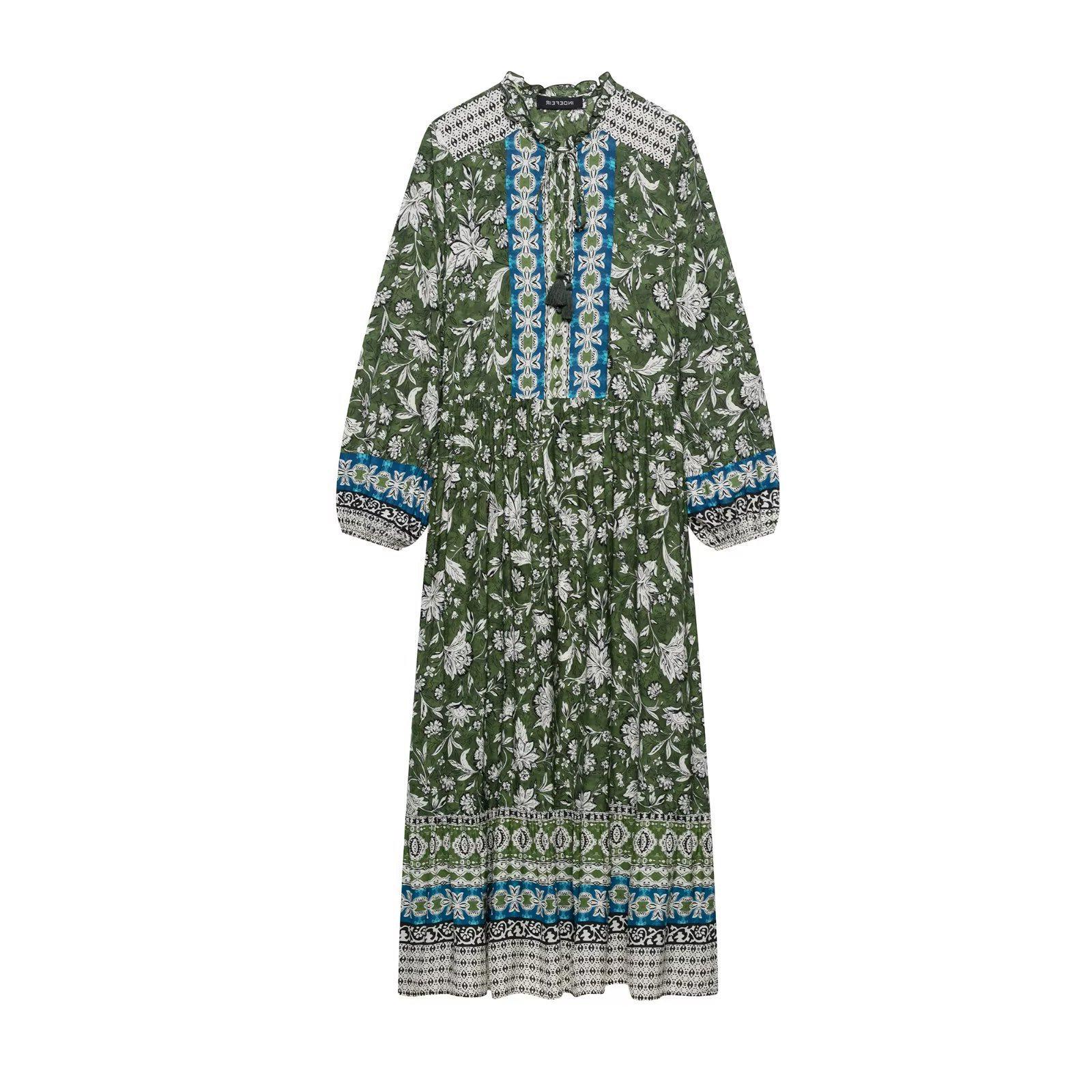 

TAOP&ZA Spring Women s European & American Style Loose Print Midi Dress Small