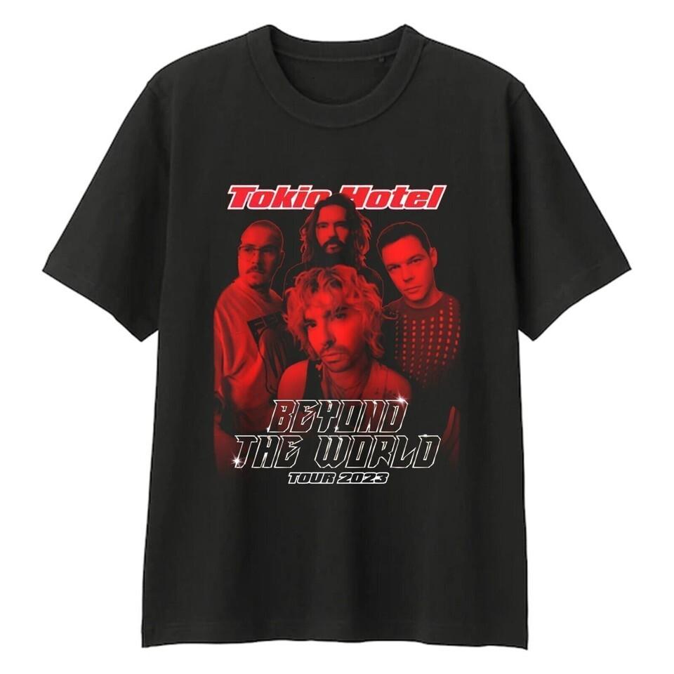 Rare Tokio Hotel Beyond The World 2023 Shirt Cotton Black XXXXL