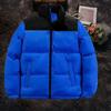 Abrigo de algodón para hombre, cuello alto, manga larga, retazos de color, chaqueta con bolsillos, corte holgado, tapeta con cremallera, resistente al viento, acolchado, abrigo