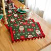 Christmas Festive Jacquard Linen Tablecloth Rectangular Runner Decorative TV Cabinet Cover