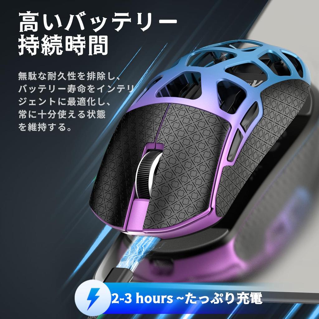 ATTACK SHARK R3 Gaming Magnesium Alloy Gaming Wireless 8000Hz PAW3395 26000 Fast Ergonomic Sticker Included Standards Compliance Certificate Mouse,