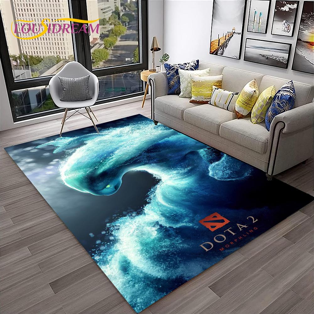 Tappeto HD Classici di Dota2 per Giocatori, Tappeto per Casa Soggiorno Camera da Letto Divano Zerbino Decorazione, Tappeto per Area Giochi Bambini Tappetino Antiscivolo