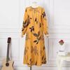 Cross-border 2025 Bohemian Floral Print Muslim Women's Sundress with Long Sleeves and Big Swing