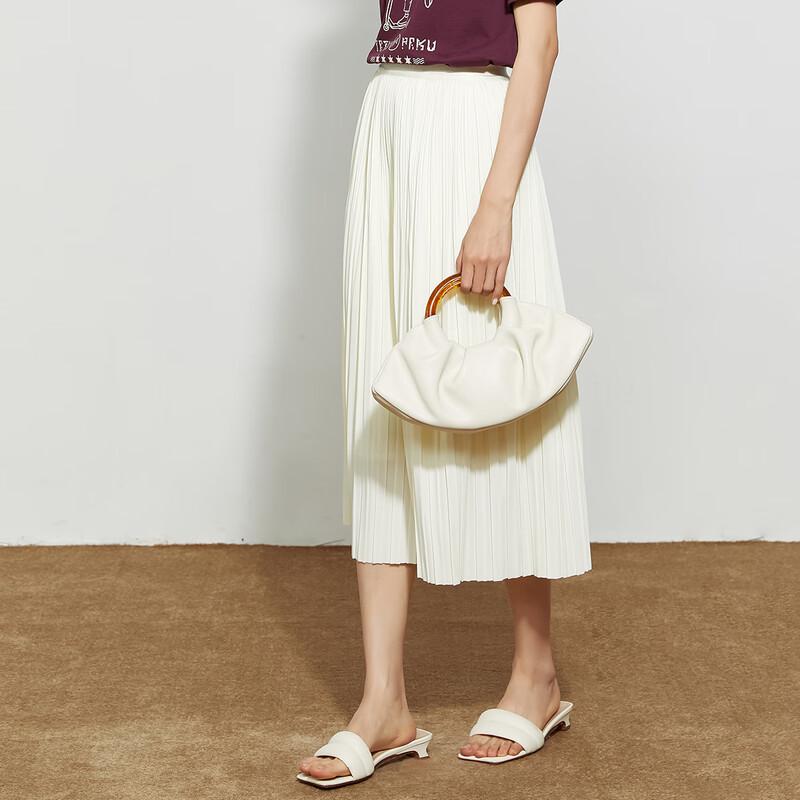 Women's Elegant Pleated A-line Midi Skirt