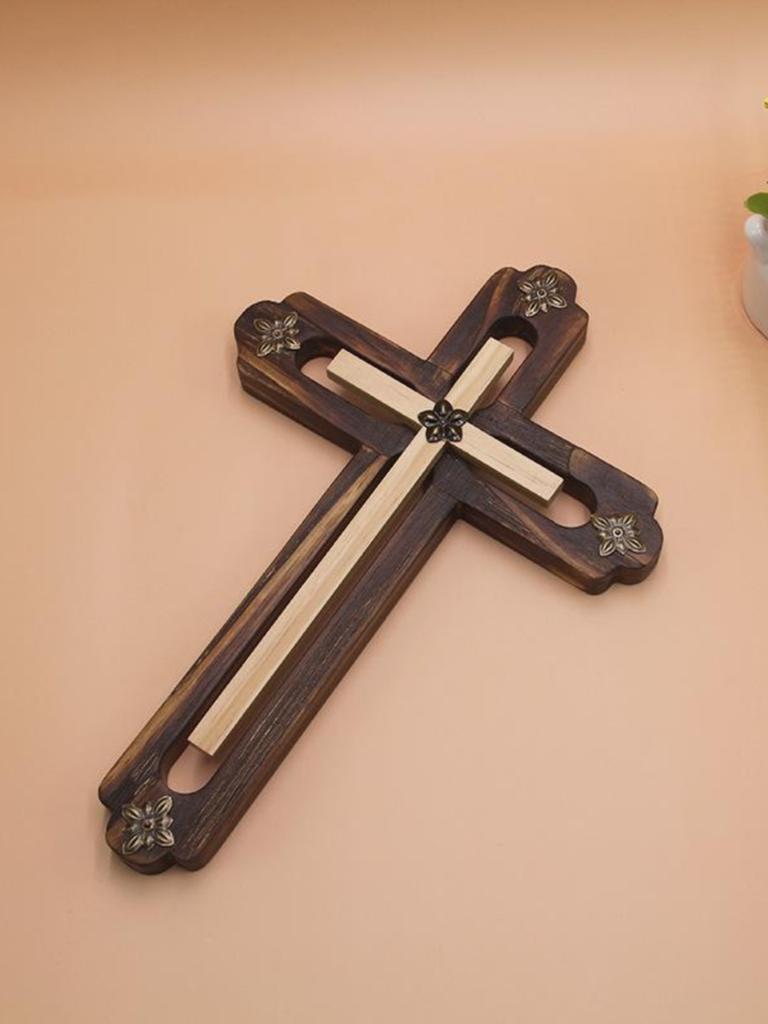 Christmas Gifts Wooden Cross Wood Jesus Christ Christian Cross Wall Decorations Wooden Cross 34cm Christian Cross Decoration