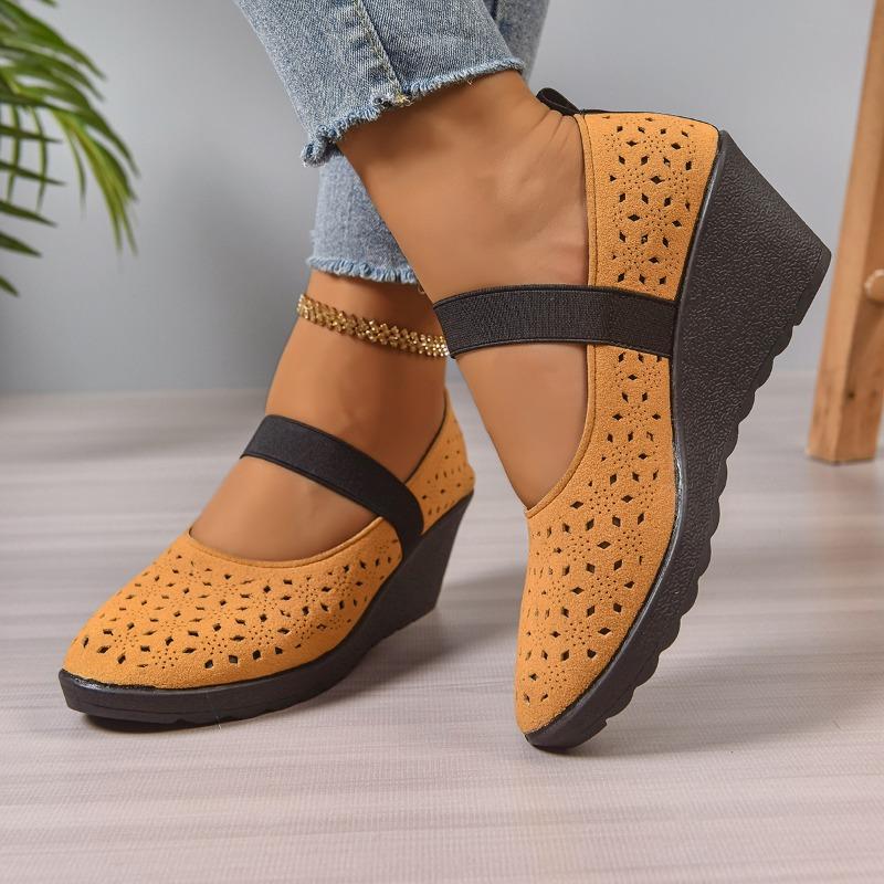 Fashion Shoes Female 2025 Brand Shallow Women's High Heels Fashion Hollow Out Casual New Round Toe Plus Size Best Seller Shoes for Women