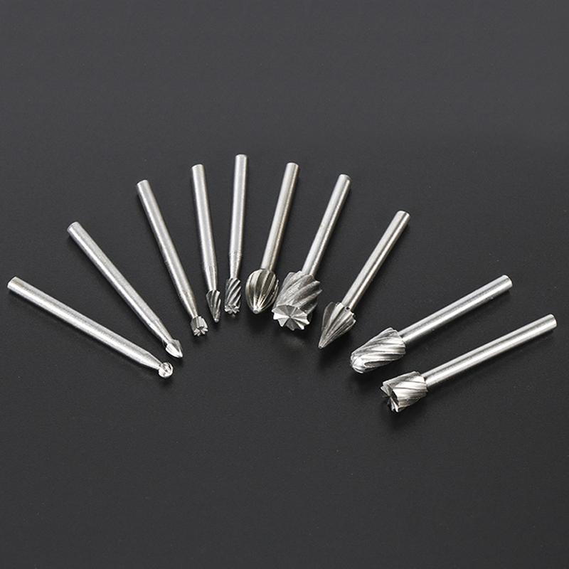 10Pc HSS Router Carbide Engraving Bits & 10Pcs Router Bit 1/8"(3mm) Shank for Rotary Tools for DIY Woodworking Carving Engraving