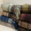 Maillard Plaid Thermal Scarf Women's Autumn and Winter Korean Version of Senior Students Thickened Cold-proof Coffee Scarf Shawl