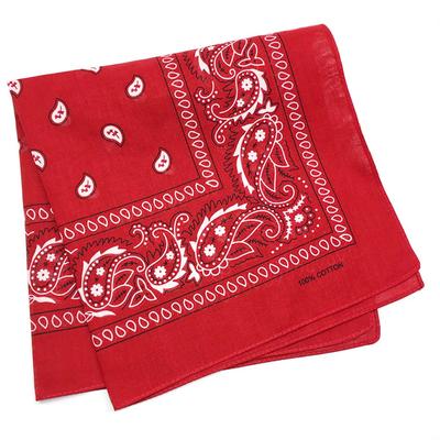 Trifong Bandana Red Handkerchief Adult Bandana Paisley Red 100% Cotton Cotton Bandana Men's Unisex 55cm X 55cm KC-D