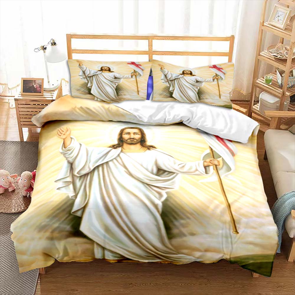 Jesus Virgin Mary Bedding Set Bedroom Twin Bedding Set Comforter Kids Adults Bed Duvet Cover Double King Comforter Home Decor