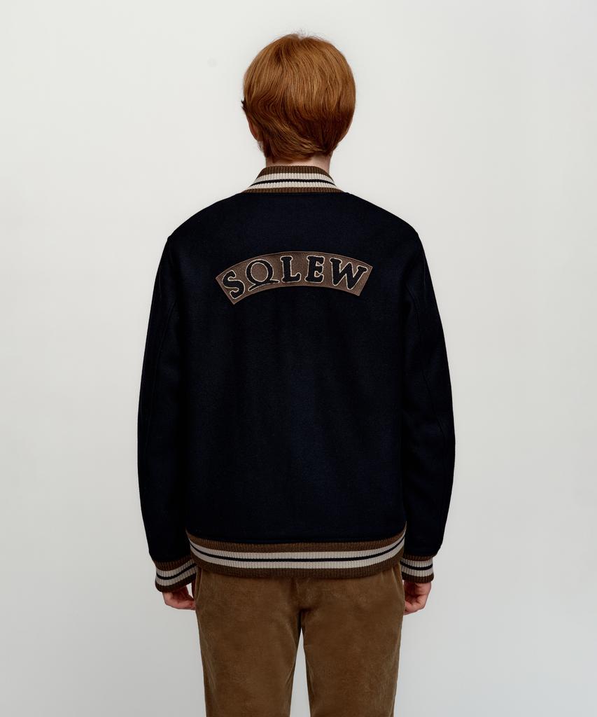 Solew W Wappen Varsity Jacket_Navy