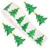 Festive Christmas Tree Stickers Roll-Engraved Self-Adhesive Decals, Durable for Holiday Decor,Envelopes, Journals,Party Supplies