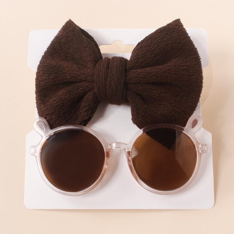 Baby Girls Headband Sunglasses Decor Kit Children Kids Supplies Seaside Beach- Accessories Bows Hair Band & Sunglasses