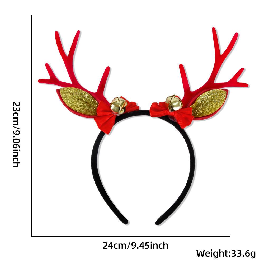 Brown Adorable Reindeer Antlers Headband With Red Pom Poms For Christmas Parties