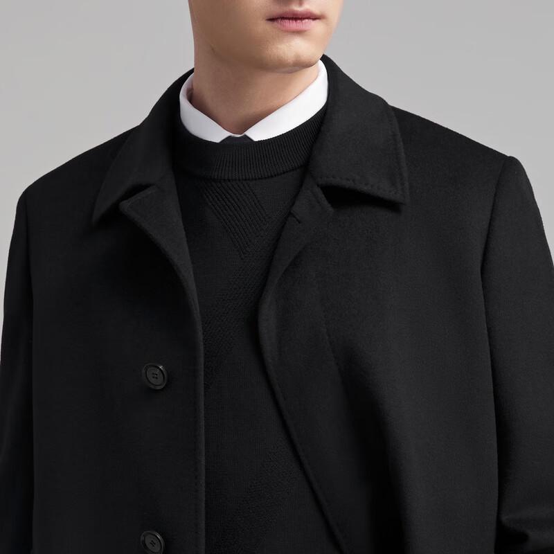 YOUNGOR Premium Men's Wool Cashmere Down Lined Overcoat