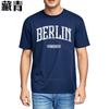 Unisex T-Shirt Weiches Mode-T-Shirt Berlin Aufdruck Auf Schwarzem Shirt Reisen Unisex-T-Shirt Hiphop Klassisches T-Shirt Kurzarm