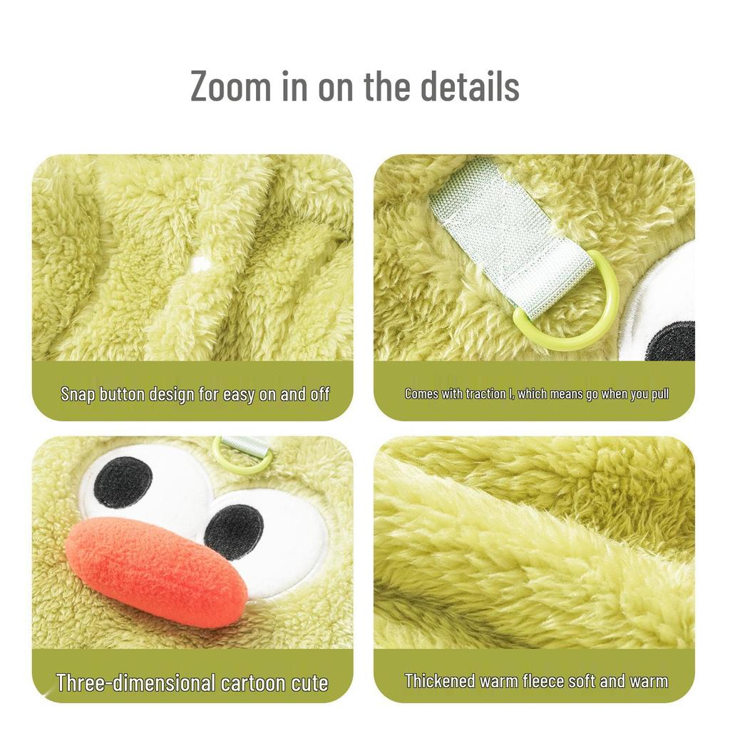 Four-Legged Fleece Dog Outfit for Small Breeds - Warm, Cozy & Leash-Friendly Winter Wear