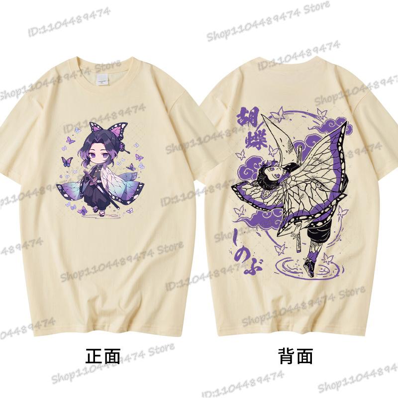 

Demon Slayer Tshirt Women Men Harajuku Kochou Shinobu Graphic T Shirt 90s Anime Aesthetic Y2K Tops Kimetsu No Yaiba Cotton Tees S