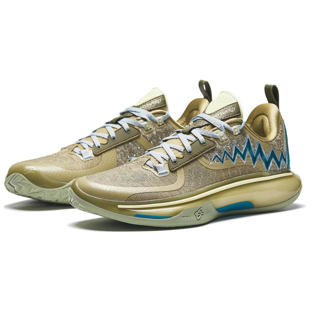 Anta GH5 Cushioning Rebound Low top Basketball Shoes Men's Blue Green (Unisex) Basketball Shoes 112431115 1